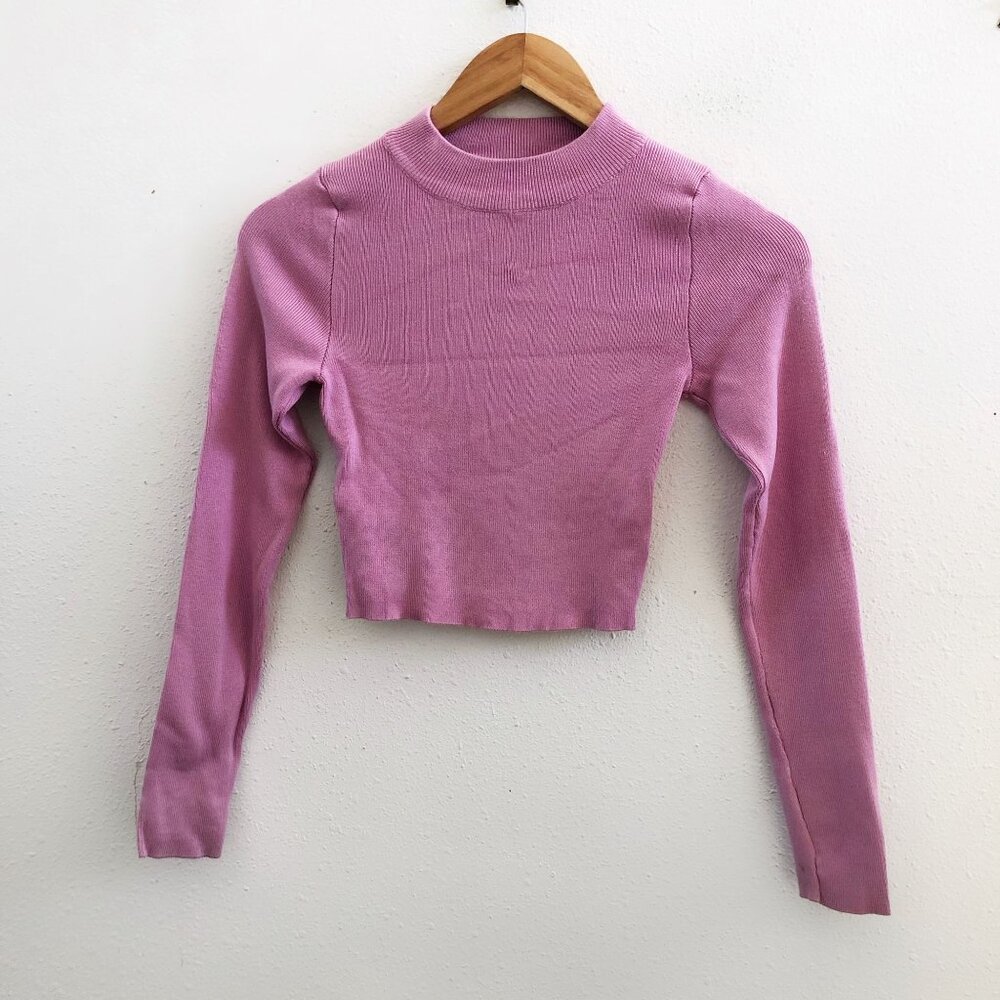 RESERVED Crop Mock Ribbed Sweater Size Small